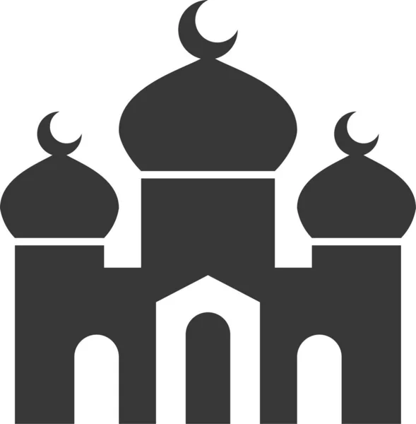 Abrahamisk Islam Masjid Ikon Fast Stil — Stock vektor