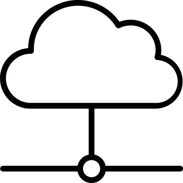 Значок Хостингу Хмарних Баз Даних Стилі Контурів — стоковий вектор
