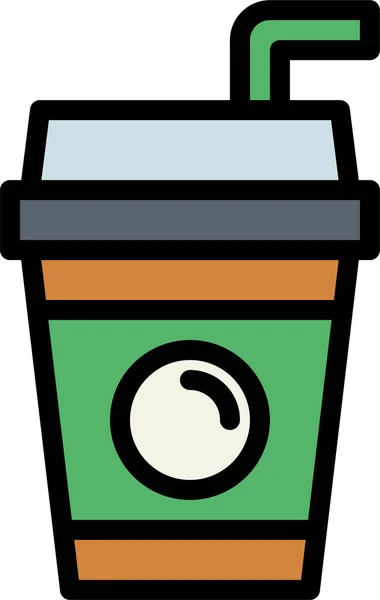 Weg Koffiebeker Pictogram Gevulde Outline Stijl — Stockvector