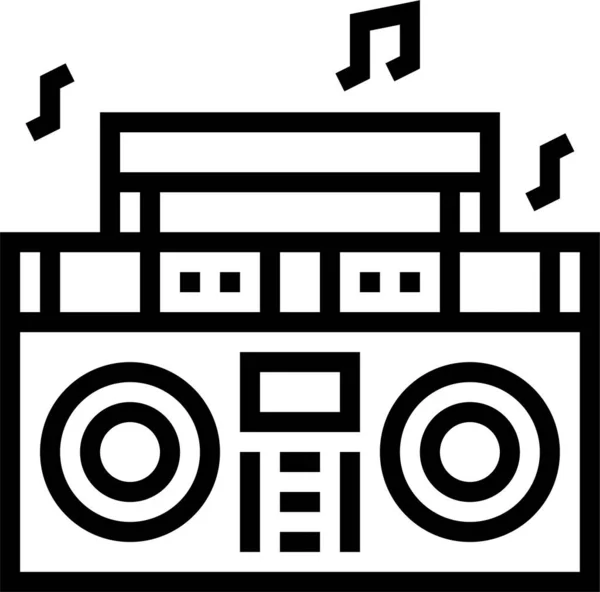 Boombox Mischt Musik Ikone Outline Stil — Stockvektor