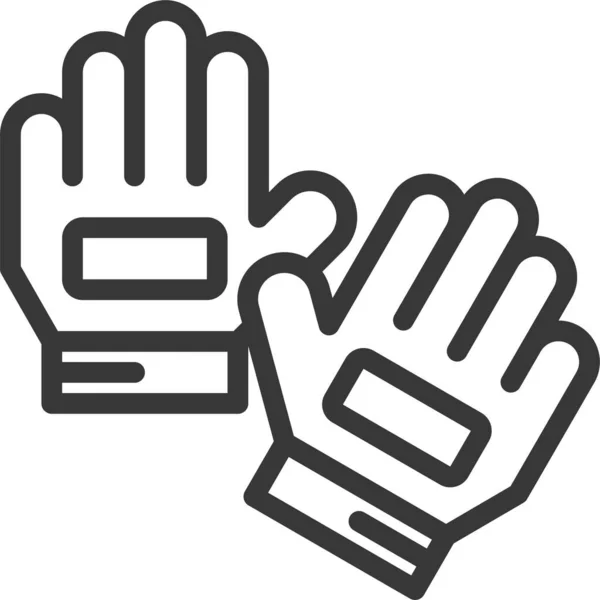 Soccer Gloves Goalkeeper Icon Outline Style — Stock Vector