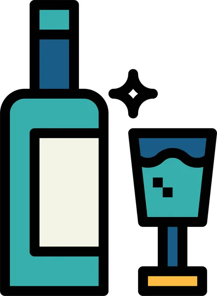 Bebida Alcoólica Garrafas Ícone Estilo Esboço Preenchido — Vetor de Stock