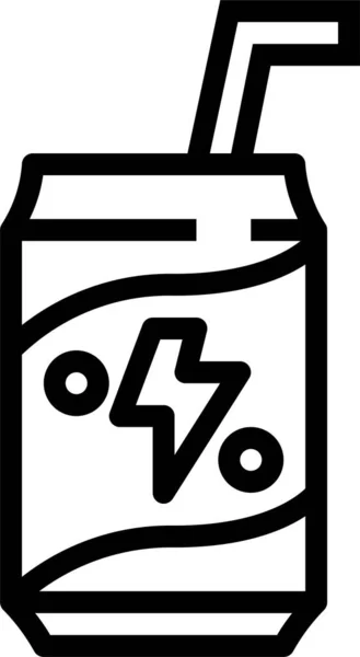 Kan Drinken Verfrissing Pictogram Grote Lijnen Stijl — Stockvector