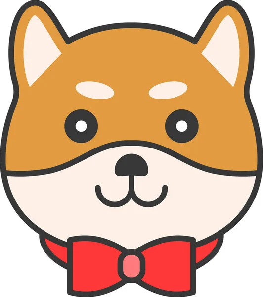 Икона Смайликов Собаки Животного Стиле Заполненного Контура — стоковый вектор