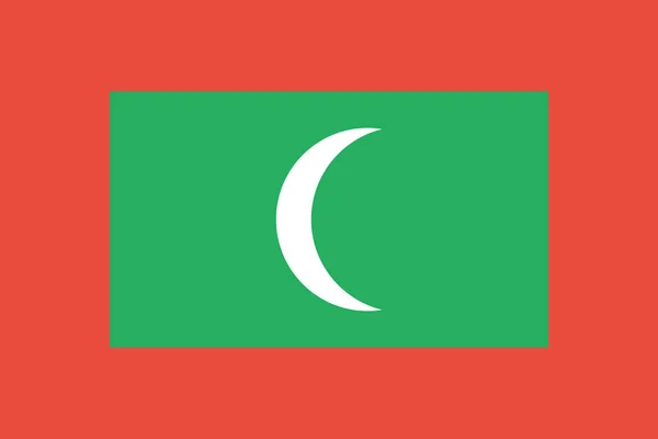 Drapeau Pays Icône Des Maldives Dans Style Plat — Image vectorielle