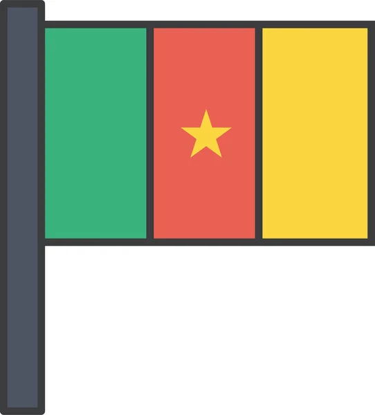 Africká Kamerunská Ikona Stylu Vyplněného Obrysu — Stockový vektor