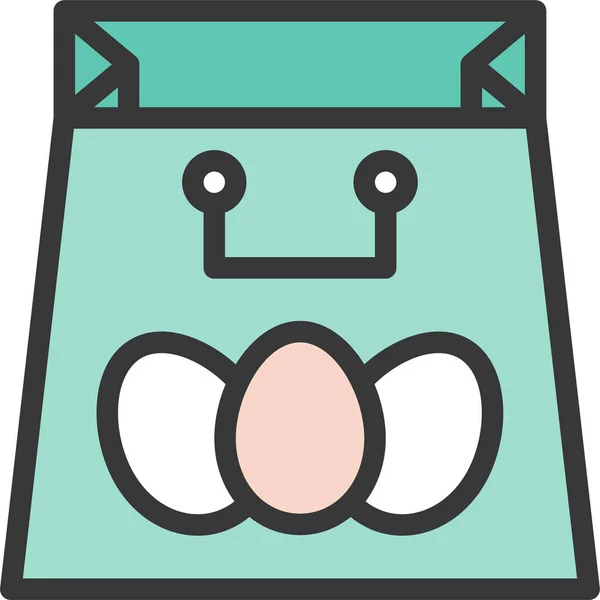 Celebration Easter Holiday Icon Filled Outline Style — Vetor de Stock