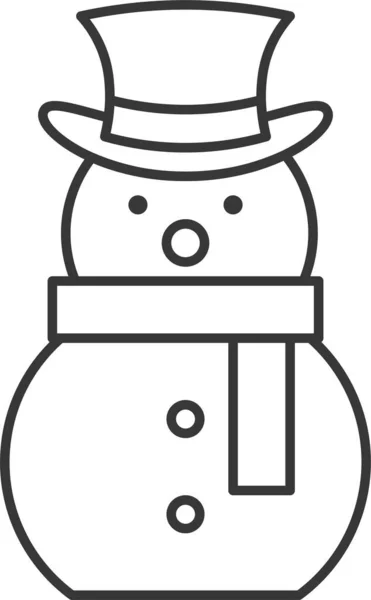Χριστούγεννα Εικονίδιο Χιονιού Διακοπών Στυλ Περίγραμμα — Διανυσματικό Αρχείο