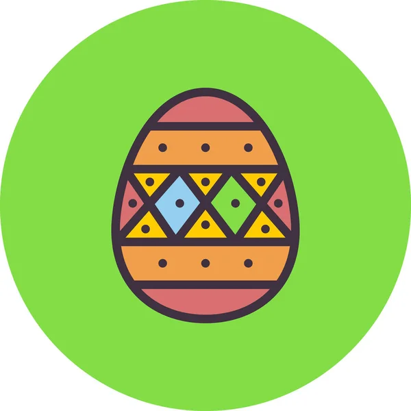 Decorated Decoration Easter Icon Filled Outline Style — Stock Vector