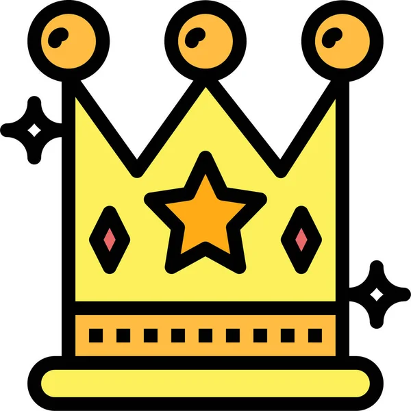 Crown King Queen Icon Filled Outline Style — Stock Vector