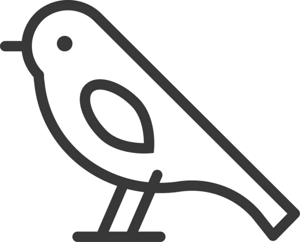 Tier Vogel Haustier Symbol Umriss Stil — Stockvektor