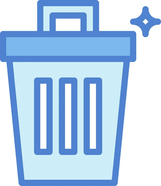 Bin Can Garbage Icon Filled Outline Style — Stock Vector