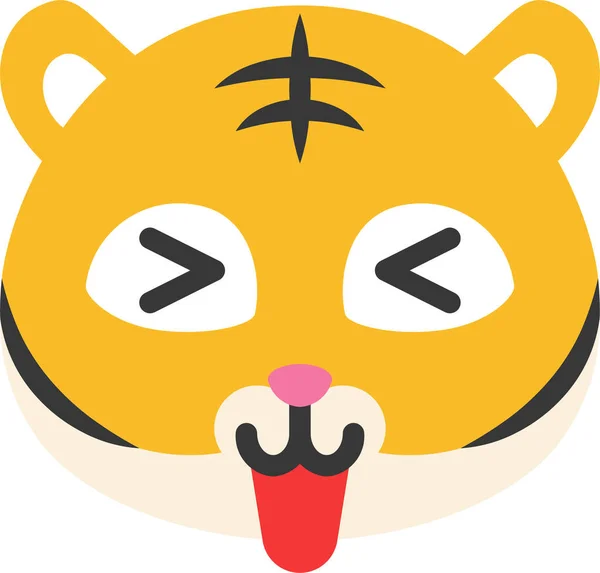 Animal Avatar Emoji Symbol Flachen Stil — Stockvektor