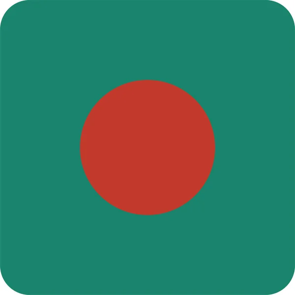 Bangladesh Flagge Symbol Flachem Stil — Stockvektor