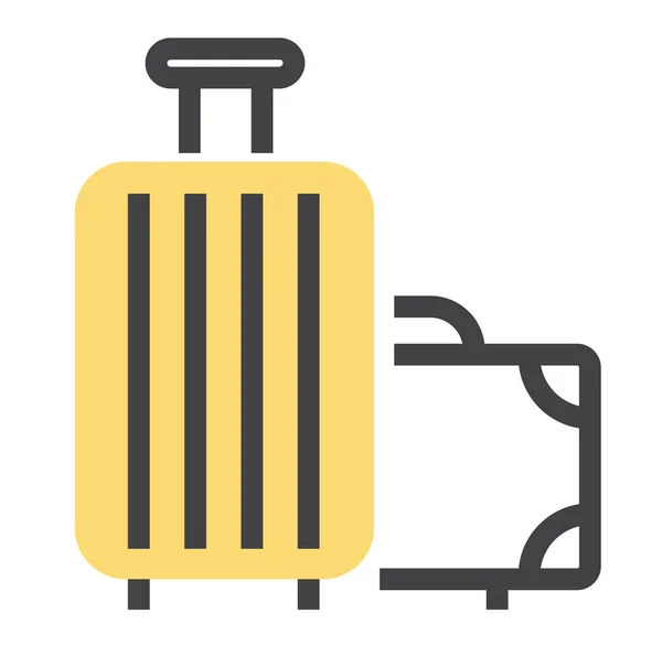 Luggage Case Travel Icon Filledoutline Style — Vettoriale Stock