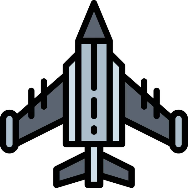 Airplane Fighter Jet Icon Filledoutline Style — 图库矢量图片