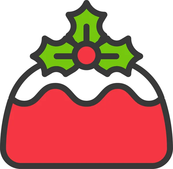 Christmas Food Jelly Icon Filledoutline Style — Stock Vector