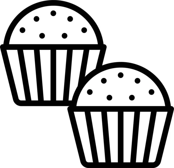 Christmas Food Muffin Icon Weihnachtskategorie — Stockvektor