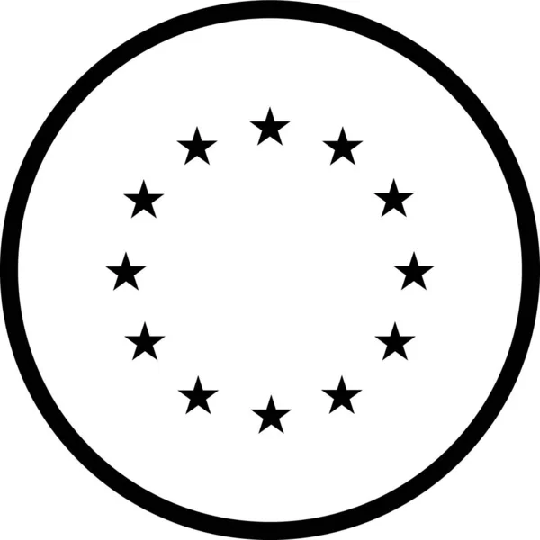 Land Europa Europeisk Ikon Konturstil — Stock vektor