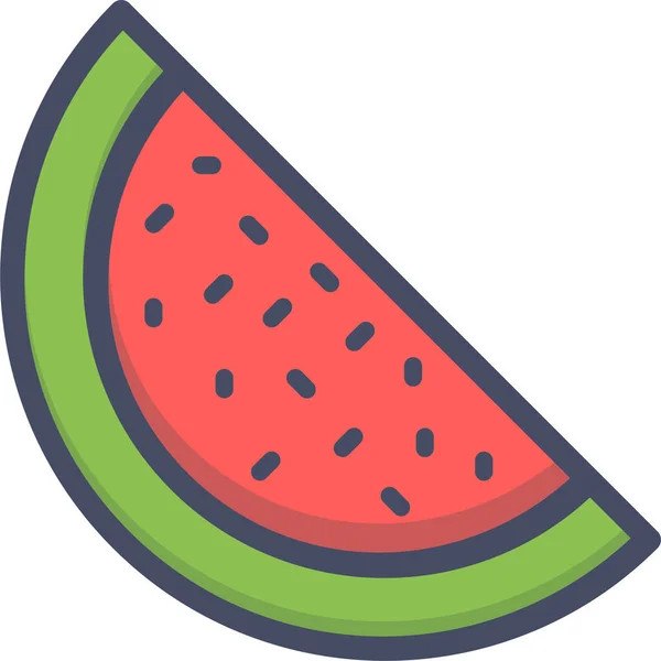 Fruit Juicy Melon Icon Filledoutline Style — Stock Vector