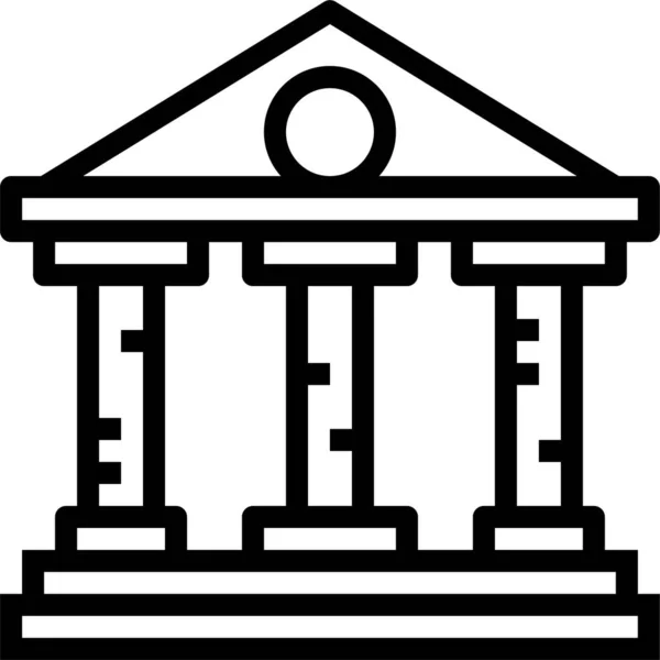 Ikona Kultury Budowy Banku Zarysie Stylu — Wektor stockowy