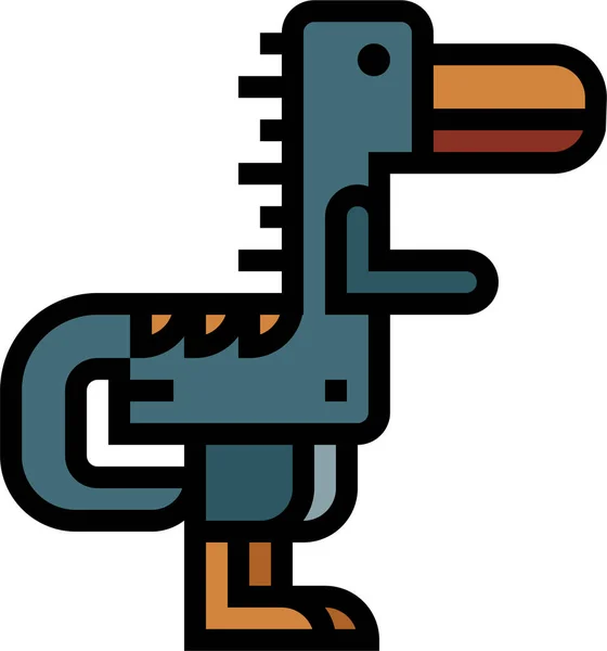 Animaux Dinosaure Icône Éteinte Dans Style Filledoutline — Image vectorielle