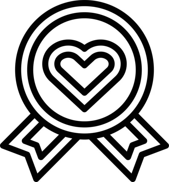 Award Love Medal Icon Outline Style — Stock Vector