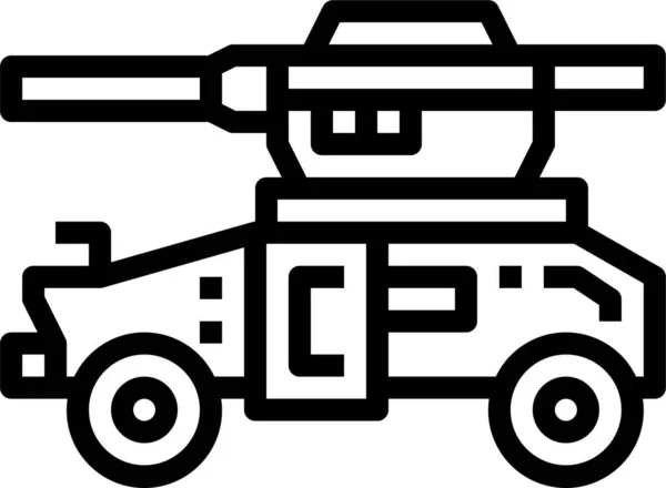 Icône Transport Réservoir Militaire — Image vectorielle