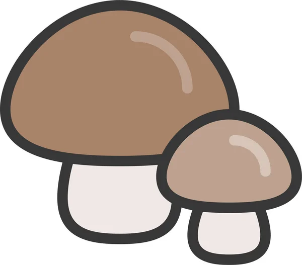 Food Healthy Mushroom Icon Filledoutline Style — Stock Vector