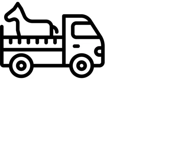 运输车辆农耕图标的轮廓风格 — 图库矢量图片