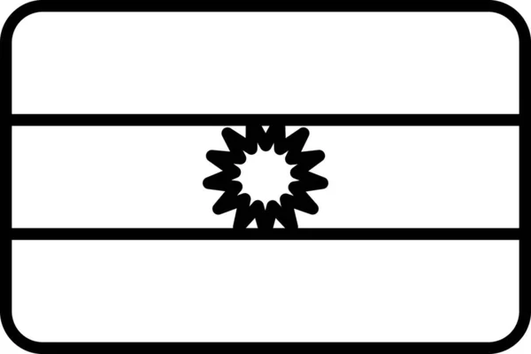 Icono Bandera Del País Asiático Estilo Esquema — Archivo Imágenes Vectoriales