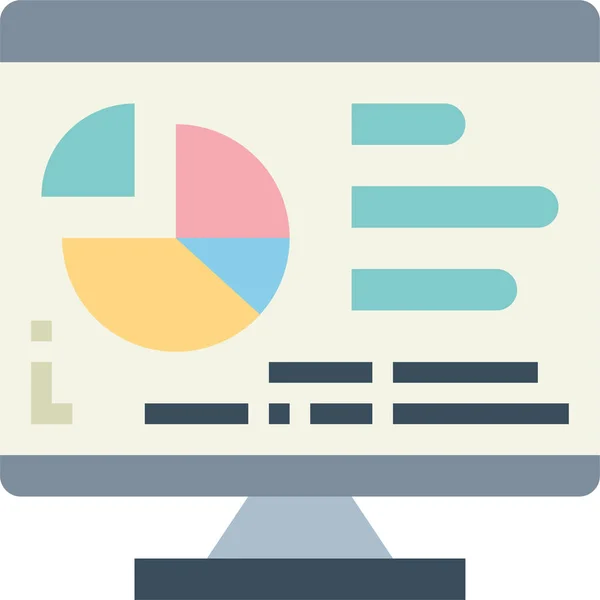 Icône Résultat Graphique Analyse Dans Style Plat — Image vectorielle