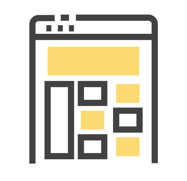 Layout Interface User Icon Outline Style — Stock vektor