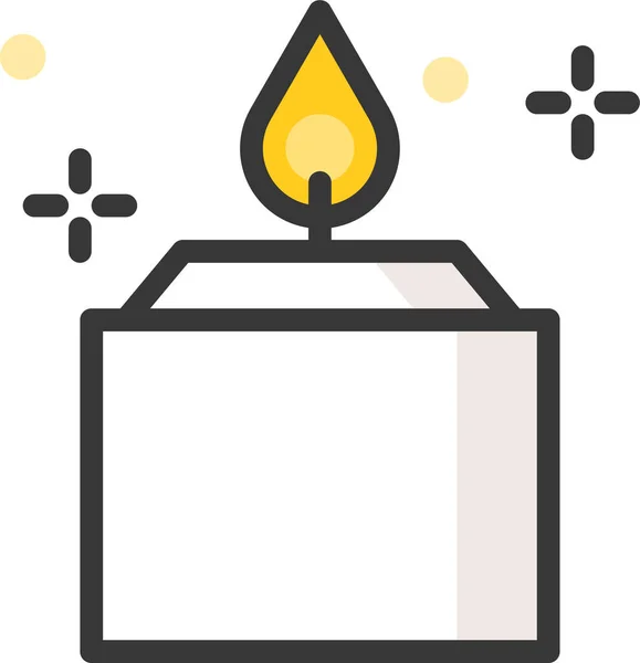 Aroma Candle Candle Fire Icon Filledoutline Style — Stock Vector