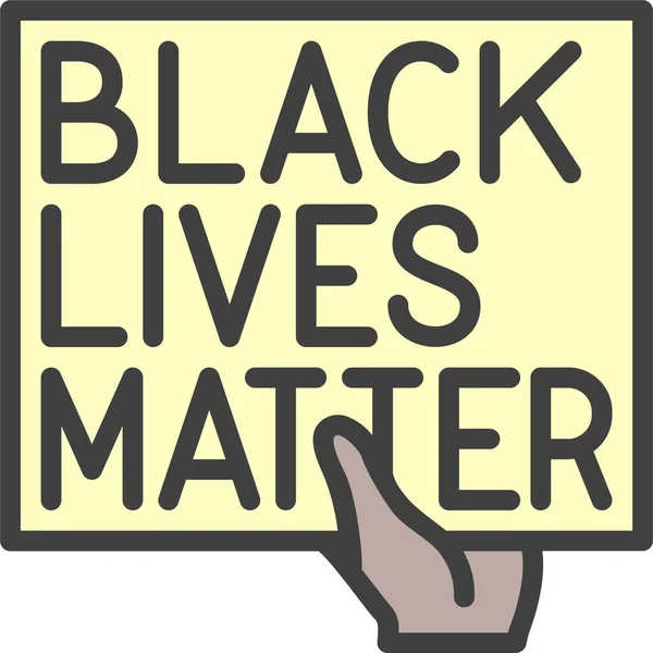 Black Lives Matter Human Rights Motto Icon — Stock Vector