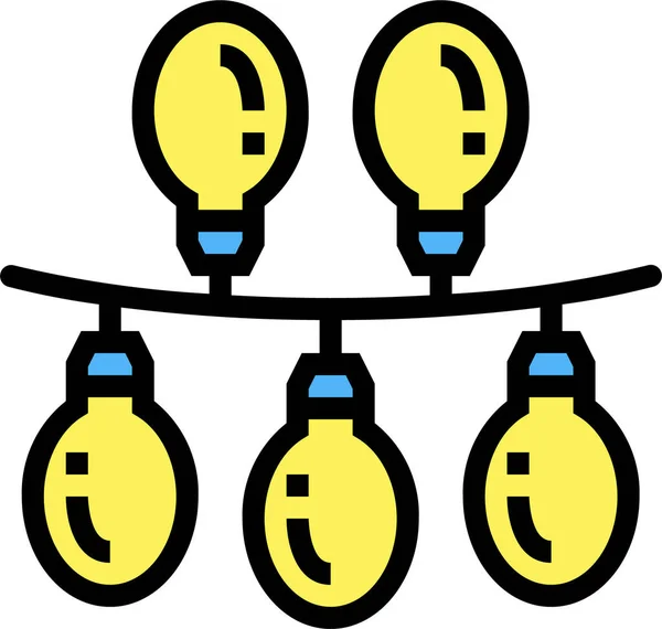 Glühbirne Weihnachtsdekoration Symbol Filedoutline Stil — Stockvektor