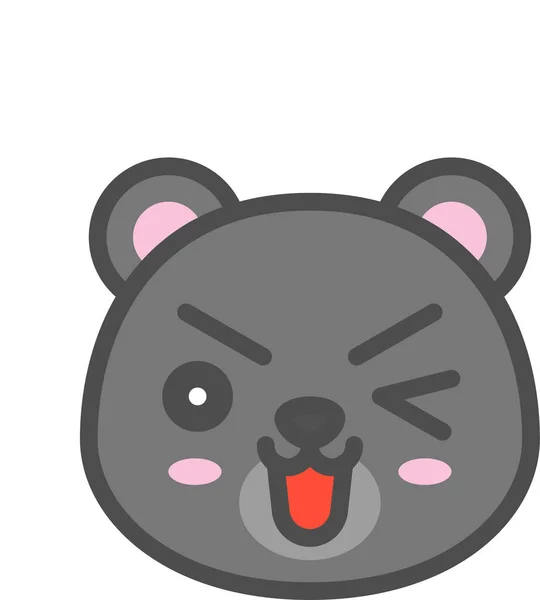 Аватар Ведмідь Милий Значок Заповненому Стилі — стоковий вектор