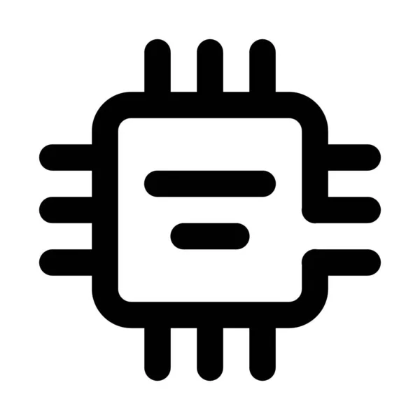 Chip Cpu Prozessor Symbol Umrissstil — Stockvektor