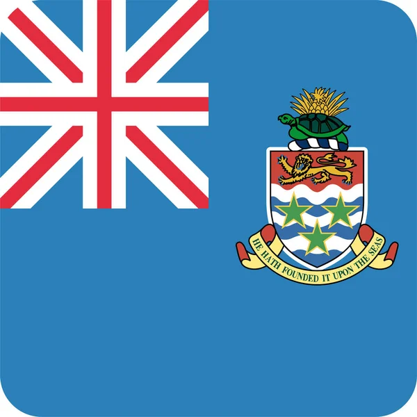 Cayman Flag Islands Icon Flat Style — Stock Vector