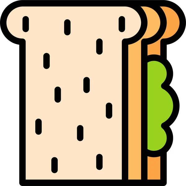 Chleb Jedzenie Hamburger Ikona — Wektor stockowy