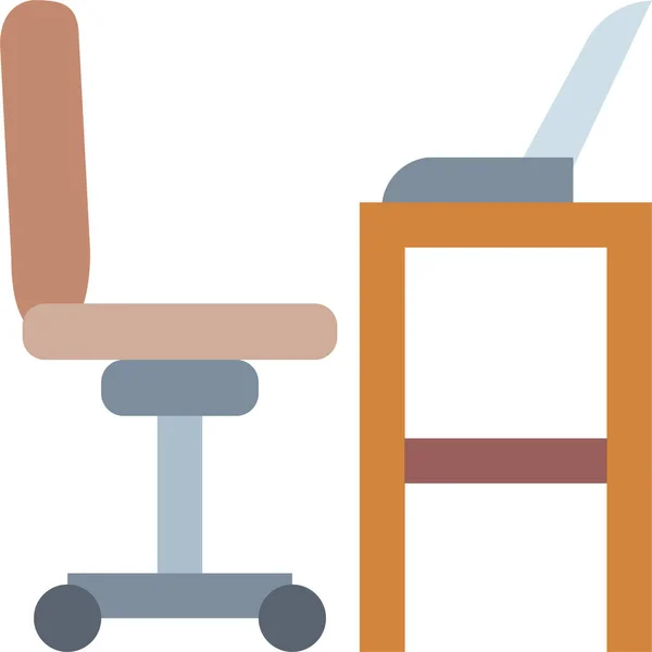 Кресло Офисный Значок Плоском Стиле — стоковый вектор