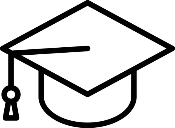 Education Graduation Graduation Hat Icon Outline Style — Stock Vector