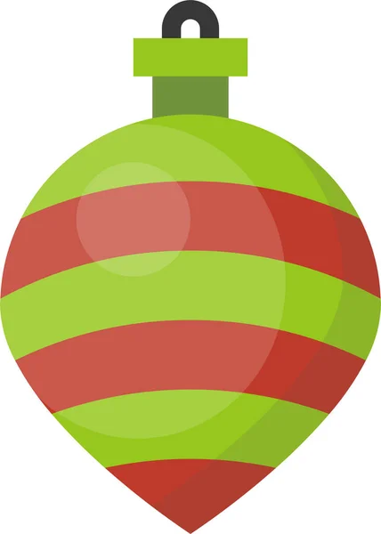 Bola Bauble Ícone Natal Estilo Plano — Vetor de Stock