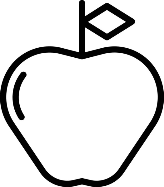 Icône Contour Fruits Pomme Dans Style Contour — Image vectorielle