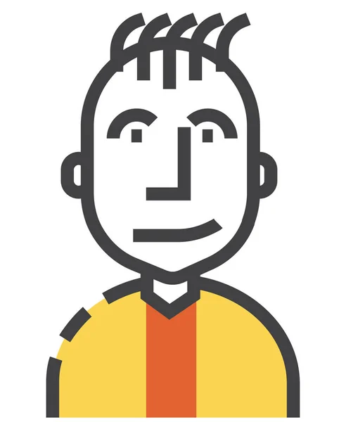 Avatar Chico Hombre Icono Filledoutline Estilo — Vector de stock