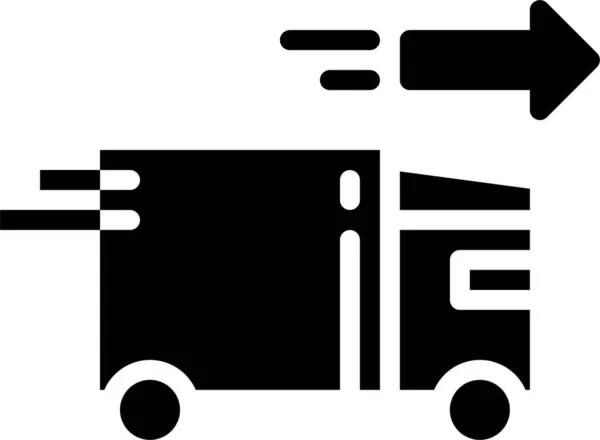 Ikon Transportasi Pengiriman Kargo Dalam Gaya Padat - Stok Vektor
