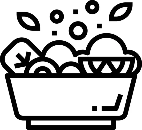 Food Organic Salad Icon Outline Style — Stock Vector