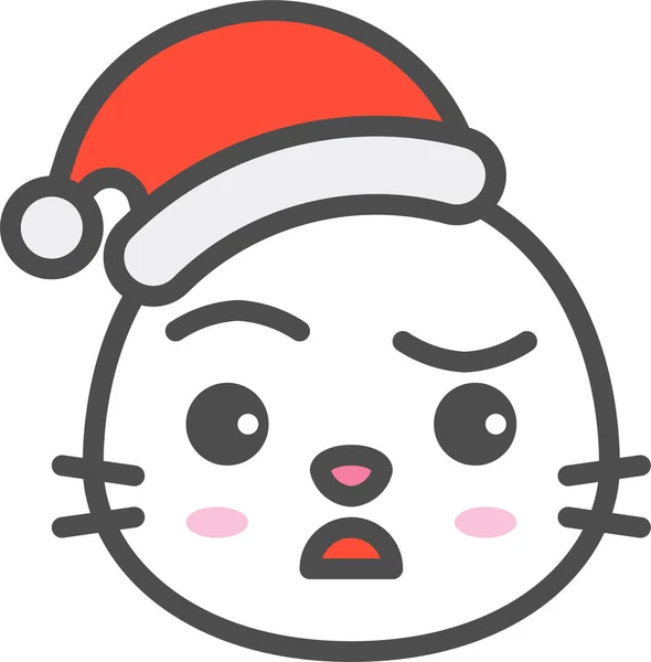 Animal Avatar Christmas Icon Filledoutline Style — Stock Vector