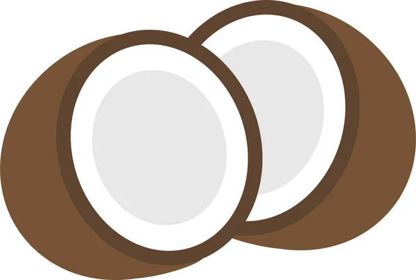 Coconut Fat Food Icon Flat Style — Stock Vector