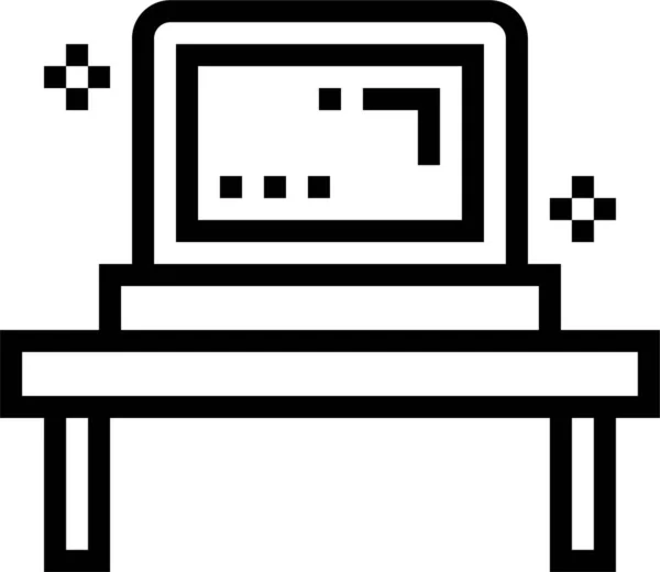 Dator Elektronisk Bärbar Dator Ikon Klädtillbehör Kategori — Stock vektor